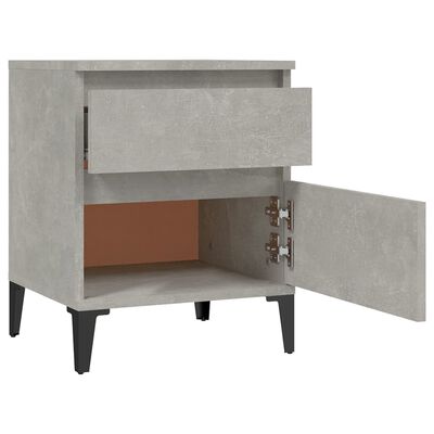 vidaXL Sängbord 2 st betonggrå 40x35x50 cm
