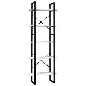 vidaXL Bokhylla 5 hyllplan vit 60x30x175 cm massiv furu