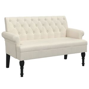 vidaXL B&auml;nk med ryggst&ouml;d 120x62x75,5 cm linne