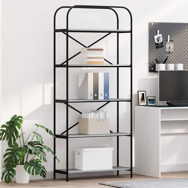 vidaXL Hyllsystem Gr&aring; Sonoma 80 x 30 x 183 cm Konstruerat tr&auml;