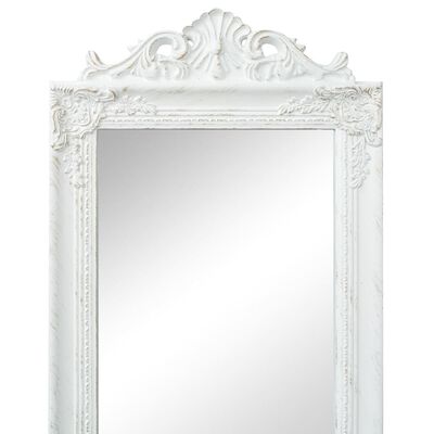 vidaXL Fristående spegel barockstil 160x40 cm vit