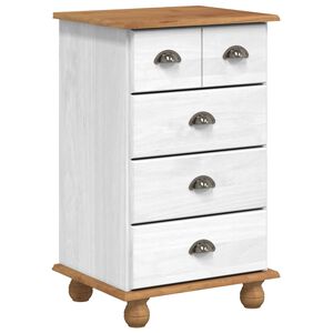 vidaXL Kista av l&aring;dor 5-L&aring;da ASKIM Vit 48,5 x 40 x 79 cm Massiv furu