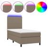 vidaXL Rams&auml;ng med madrass & LED taupe 90x190 cm tyg
