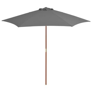 vidaXL Tr&auml;dg&aring;rdsparasoll med tr&auml;st&aring;ng 270 cm antracit
