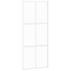 vidaXL Skjutd&ouml;rr vit 90x205 cm h&auml;rdat glas och aluminium
