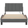 vidaXL Bed Frame without Mattress "Hanko" Dark Grey 100x200cm Fabric