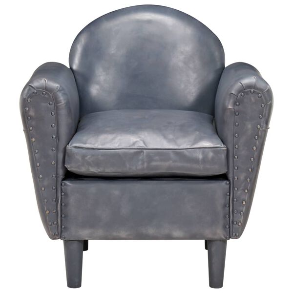 vidaXL F&aring;t&ouml;lj gr&aring; 77x65x79 cm &auml;kta l&auml;der