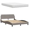 vidaXL Bed with Mattress Taupe 140x200 cm Fabric