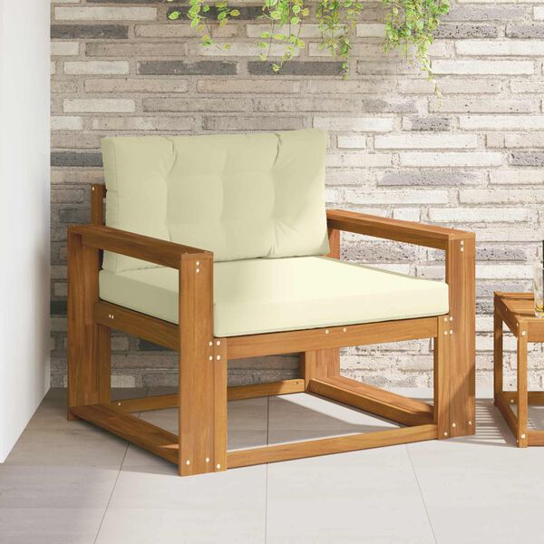 vidaXL Utomhus Mellansoffa Massivt Akaciatr&auml; Naturf&auml;rg