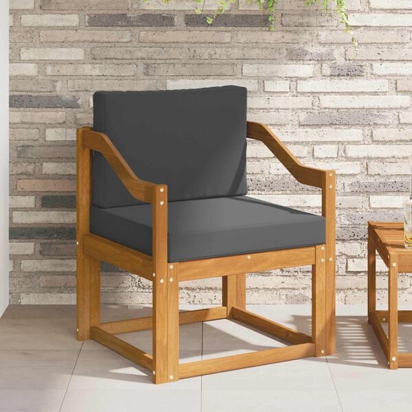 vidaXL Utomhussoffa Massivt akaciatr&auml; och polyester Naturf&auml;rg