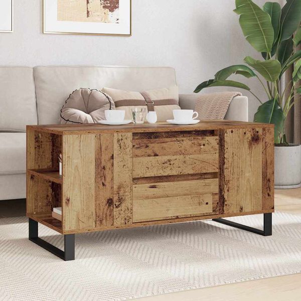 vidaXL Kaffeebord Gammalt tr&auml; 102 x 44,5 x 50 cm Konstruerat tr&auml;
