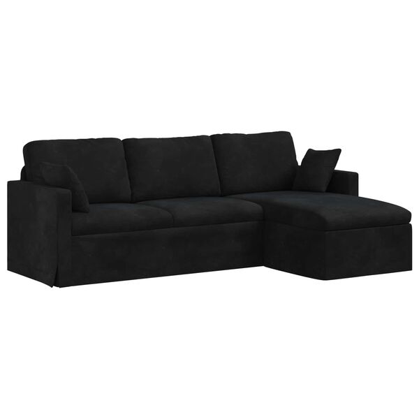 vidaXL Soffa Svart 198 x 134 x 80 cm Sammet