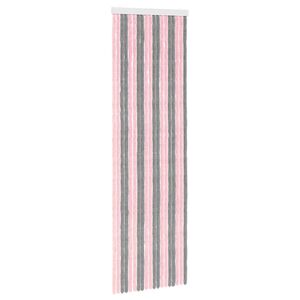 vidaXL Insektsgardin Chenille Silvergr&aring; och Rosa 56 x 185 cm 100% PP