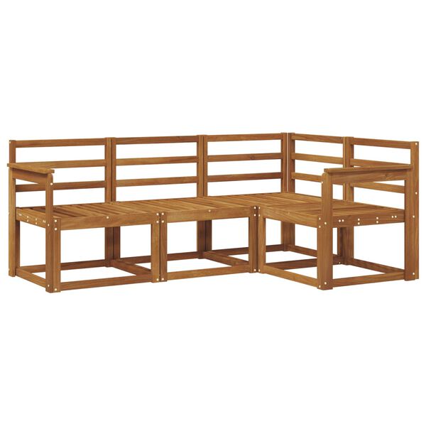 vidaXL Utomhussoffset 4 pcs Naturf&auml;rg Massivt Akaciatr&auml;