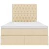 vidaXL Förvaringssäng med LED med madrass Kräm 120 x 200 cm Polyester