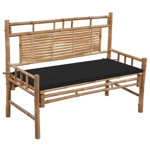 vidaXL Tr&auml;dg&aring;rdsb&auml;nk med dyna 120 cm bambu