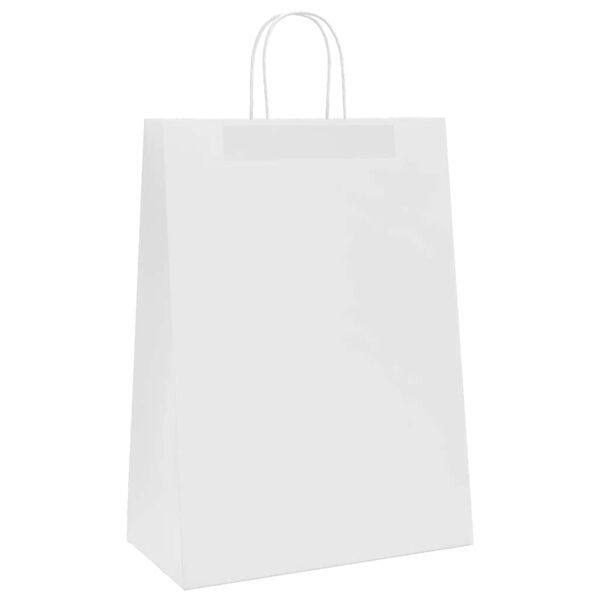 vidaXL Pappersp&aring;sar 250 st med handtag vit 32x17x44 cm