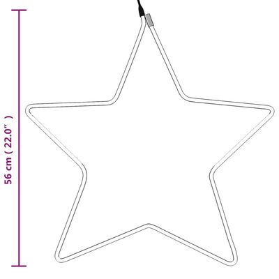 vidaXL Julstjärna ljusslingor 3 st med 48 LEDs varmvit 56 cm