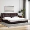vidaXL Bed Frame without Mattress "Hvar" Dark Brown 200x200 cm Fabric