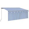 vidaXL Manuell markis med solcellsdriven LED-belysning 3,5 x 2,5 m