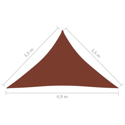 vidaXL Solsegel Oxfordtyg trekantigt 3,5x3,5x4,9 m terrakotta