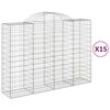 vidaXL Gabioner b&aring;gformade 15 st 200x50x140/160 cm galvaniserat j&auml;rn