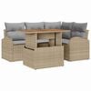 vidaXL Tr&auml;dg&aring;rdsoffset 5 st Beige Poly rattan
