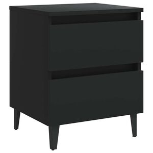 vidaXL S&auml;ngbord svart 40x35x50 cm konstruerat tr&auml;