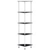 vidaXL Hylla 5 hyllplan svart 30x30x130 cm h&auml;rdat glas