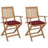 vidaXL Hopf&auml;llbara tr&auml;dg&aring;rdsstolar med dynor 2 st massivt akaciatr&auml;