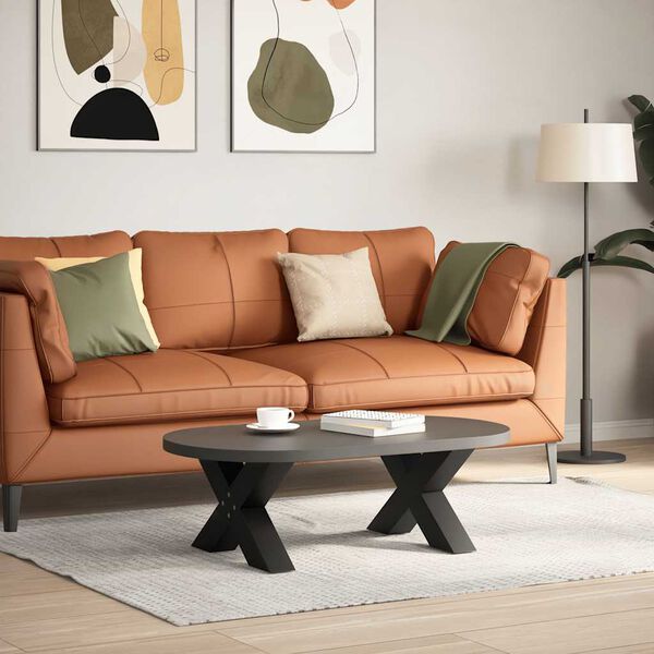 vidaXL Soffbordsben X-formade 2 st svarta 60x(30-31) cm st&aring;l