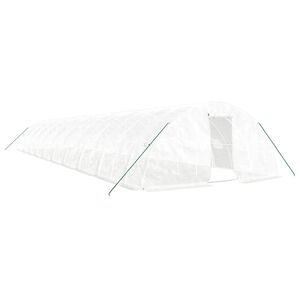 vidaXL V&auml;xthus med st&aring;lram vit 100 m&sup2; 20x5x2,3 m
