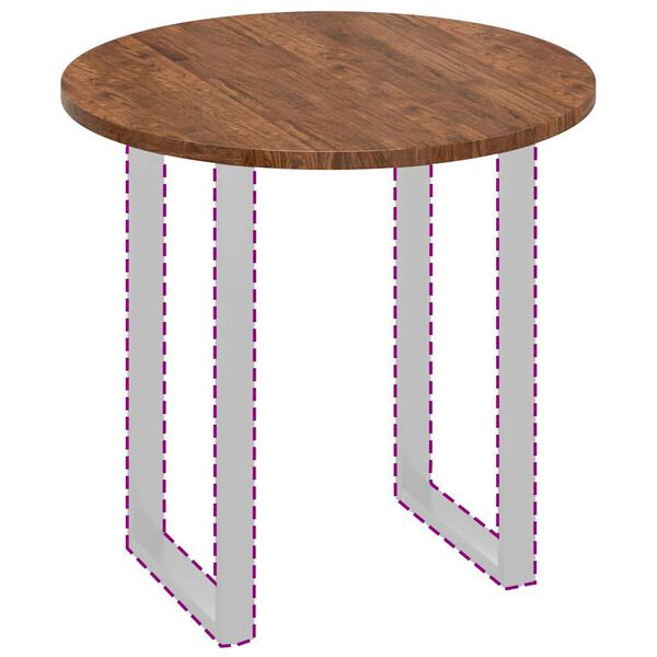 vidaXL Bordsskiva Mörkbrun Ø 80 x 2.5 cm Solitt Ekträ