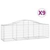 vidaXL Gabioner b&aring;gformade 9 st 200x50x60/80 cm galvaniserat j&auml;rn