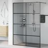 vidaXL Walk-in Duschv&auml;gg Svart 140 x 195 cm h&auml;rdat glas