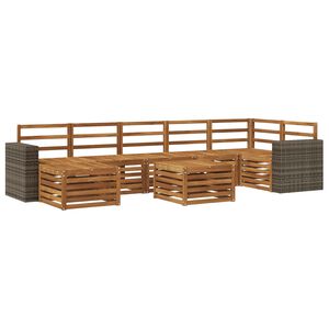 vidaXL Utomhussoffset 8 pcs Naturlig Massivt Akaciatr&auml;
