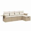 vidaXL Soffgrupp f&ouml;r tr&auml;dg&aring;rden med dynor 5 delar beige konstrotting