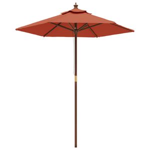 vidaXL Parasoll med tr&auml;st&aring;ng 196x231 cm terrakotta