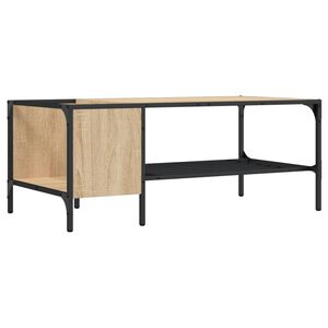 vidaXL Soffbord med hylla sonoma-ek 100x51x40 cm konstruerat tr&auml;