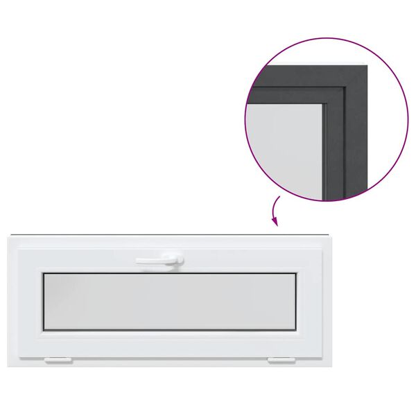 vidaXL K&auml;llarf&ouml;nster "RISOR" 110x40 cm lutbart 2-glas antracit