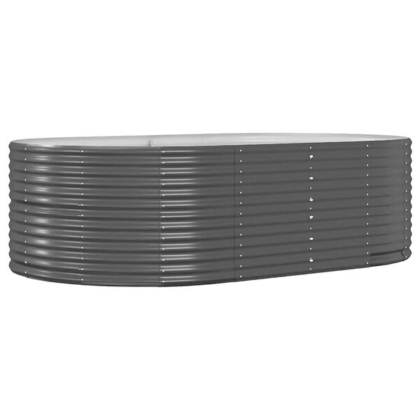 vidaXL Upph&ouml;jd tr&auml;dg&aring;rdsb&auml;dd antracit 212x140x68 cm galvaniserat st&aring;l