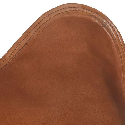 vidaXL Hopfällbar fladdermusfåtölj brun äkta läder