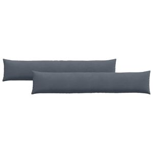 vidaXL Sofakuddar 2 pcs M&ouml;rkgr&aring; 200 x 40 cm Kordread tyg