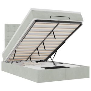 vidaXL Ottoman s&auml;ngram med madrasser ljusgr&aring; 120x190 cm sammet