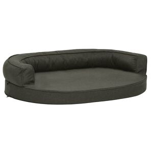 vidaXL Ergonomisk hundmadrass 75x53 cm linnelook fleece m&ouml;rkgr&aring;