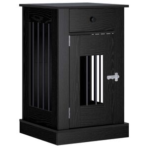 vidaXL Hundbur m&ouml;bel Svart ek 50 x 47,5 x 80 cm Konstruerat tr&auml;