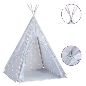 vidaXL Tipit&auml;lt f&ouml;r barn polyester med v&auml;ska gr&aring; 115x115x160 cm