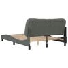 vidaXL Bed Frame without Mattress "Hvar" Dark Grey 140x200 cm Fabric