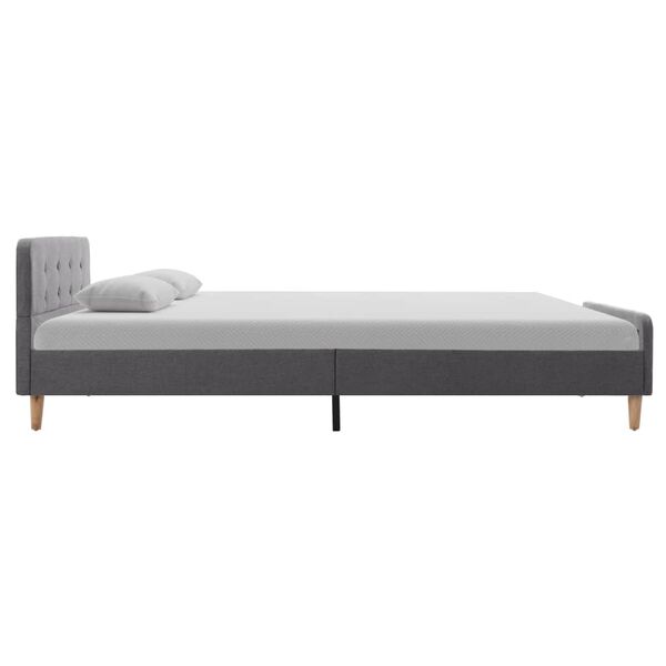 vidaXL S&auml;ngram utan madrass ljusgr&aring; tyg 120x200 cm