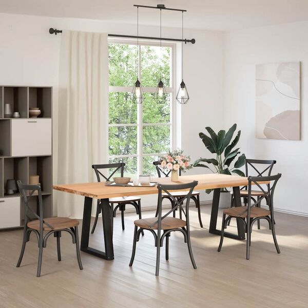 vidaXL Matbordsben V-formade 2 st svarta 60x(72-73,3) cm stål